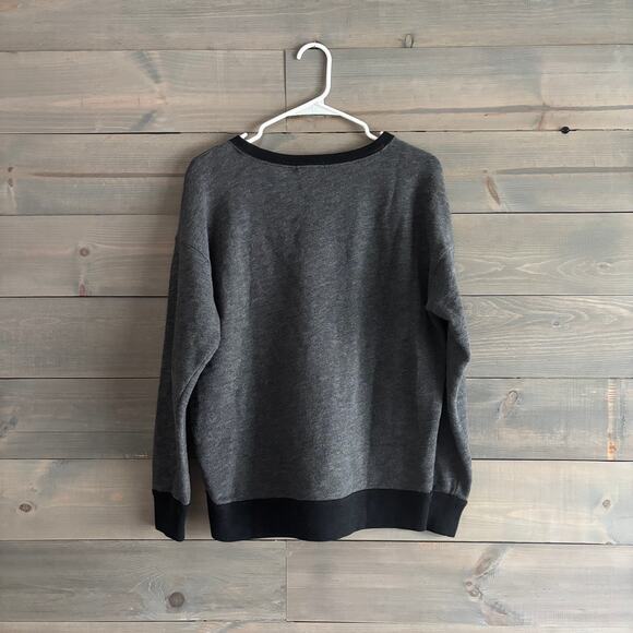 J.CREW | "Exploded Floral" Oversized Gray Sweatshirt 100% Cotton Sz Small - Picture 2 of 4